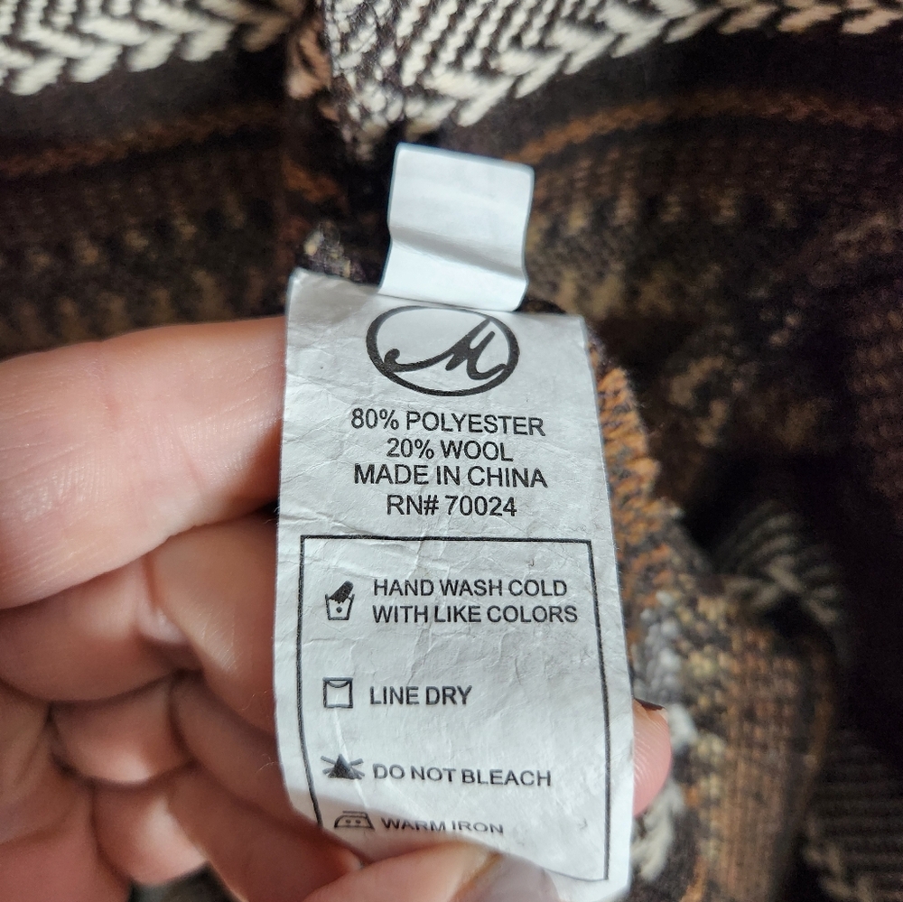 Mododoc Wool Blend Stripe Open Cardigan Size Xs - image 5